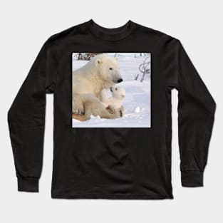 Mother polar bear & cub Long Sleeve T-Shirt